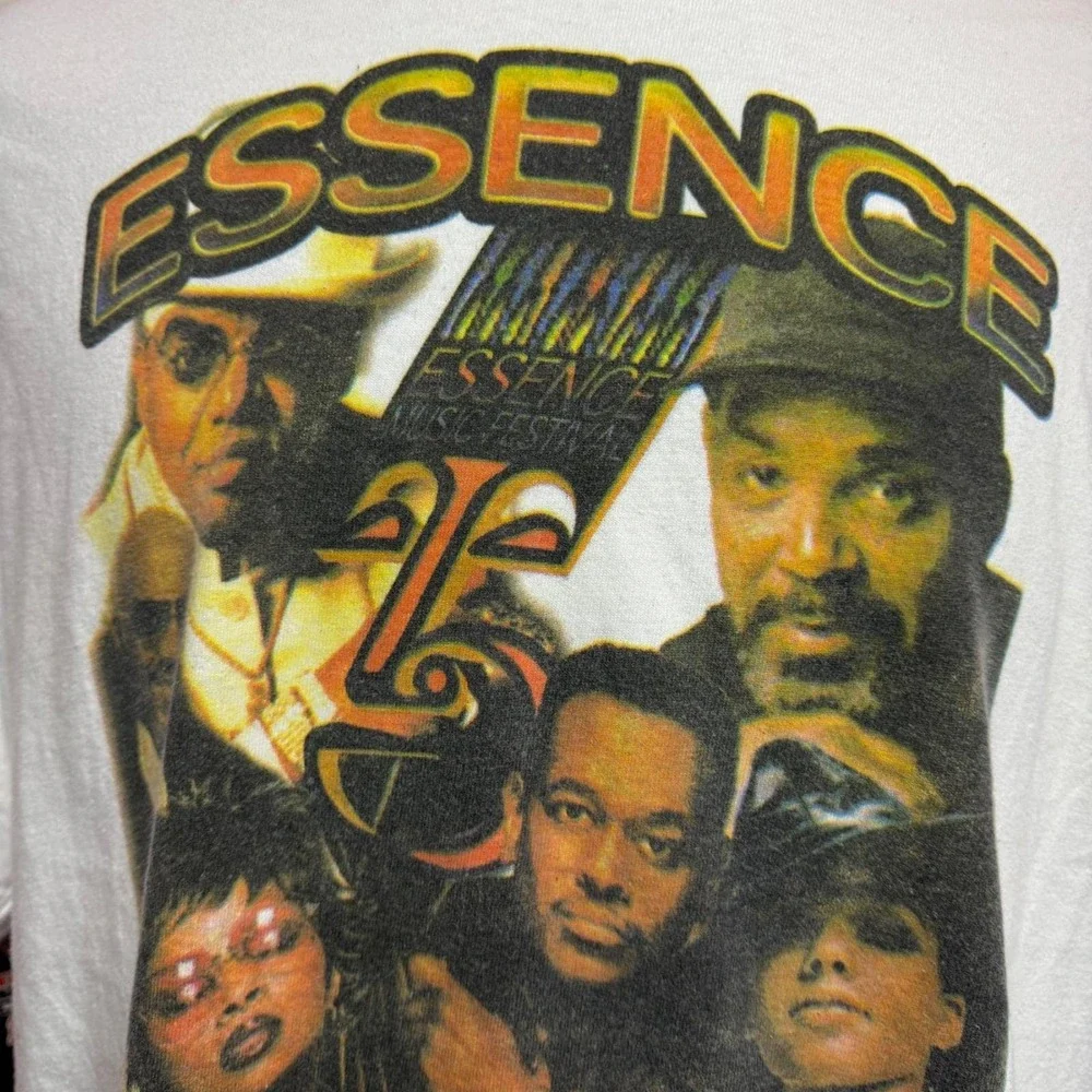 Vintage Essence Music Festival Concert T Shirt Mens XL 2002 White Band Tee